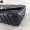 Chanel Black Chevron Flap Bag Leather